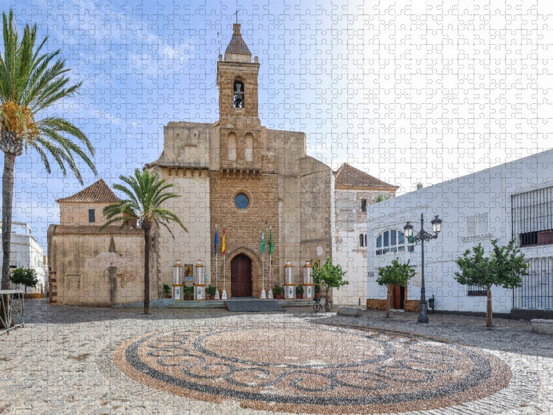 Kirche in der Stadt Rota, Spanien - CALVENDO Foto-Puzzle'