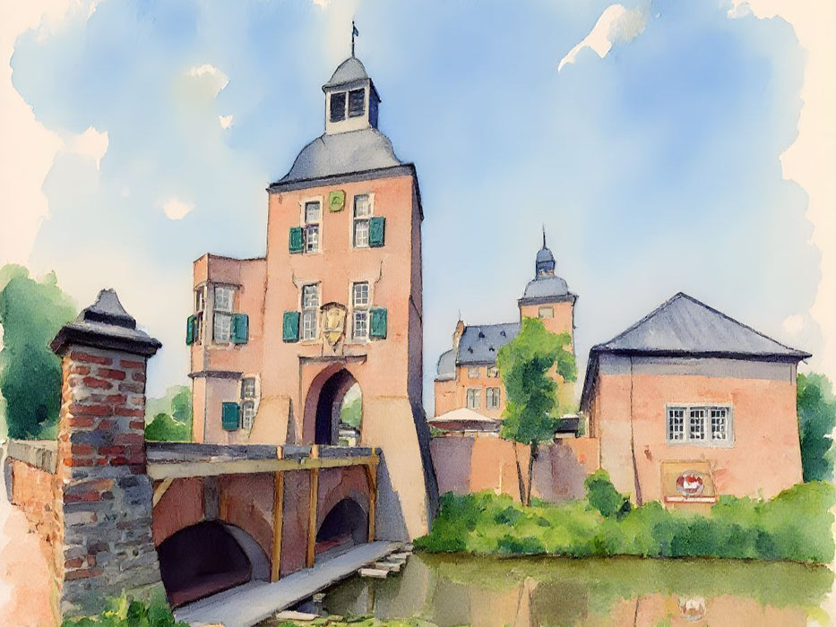 Schloss Myllendonk in Korschenbroich - CALVENDO Foto-Puzzle'