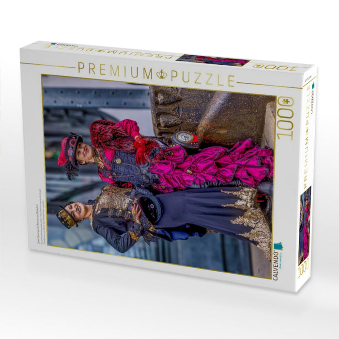 Zwei Steampunk-Ikonen am Bahnhof - CALVENDO Foto-Puzzle'