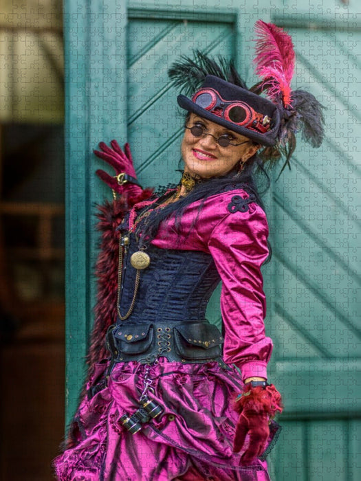 Die Baronin in Magenta - CALVENDO Foto-Puzzle'