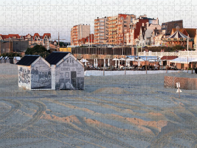 Le Touquet-Paris-Plage, nostalgische Badehäuschen am Strand - CALVENDO Foto-Puzzle'