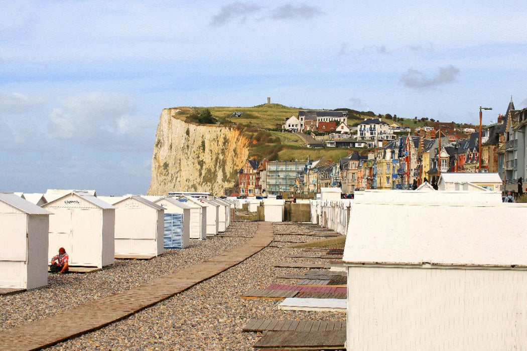 Premium Textil-Leinwand Mers-les-Bains, französischer Badeort in Hauts-de-France