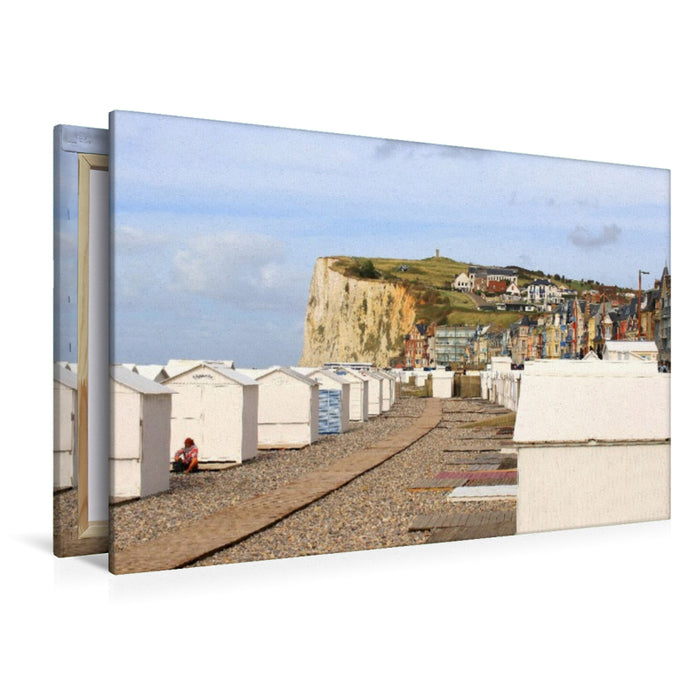 Premium Textil-Leinwand Mers-les-Bains, französischer Badeort in Hauts-de-France