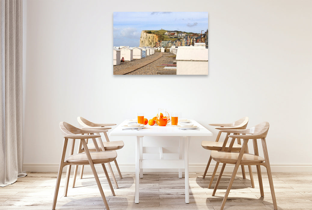 Premium Textil-Leinwand Mers-les-Bains, französischer Badeort in Hauts-de-France