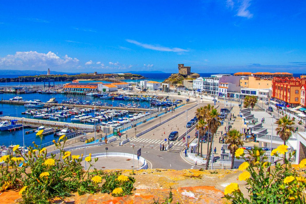 Premium Textil-Leinwand Tarifa - der südlichste Ort des europäischen Festlands