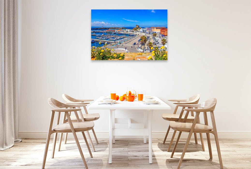 Premium Textil-Leinwand Tarifa - der südlichste Ort des europäischen Festlands