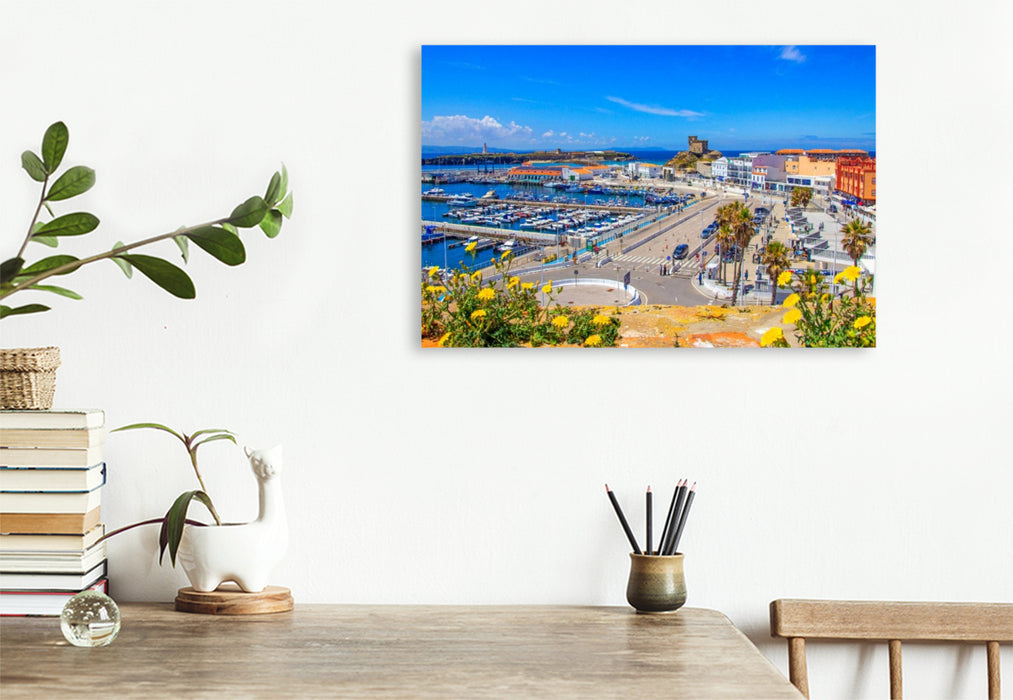 Premium Textil-Leinwand Tarifa - der südlichste Ort des europäischen Festlands