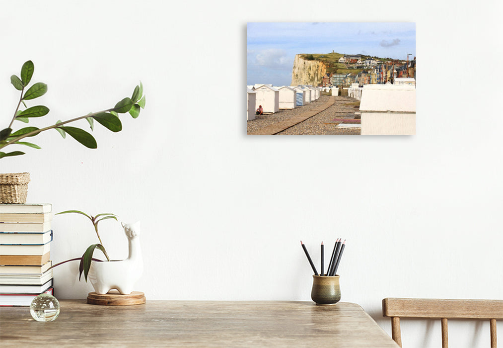 Premium Textil-Leinwand Mers-les-Bains, französischer Badeort in Hauts-de-France