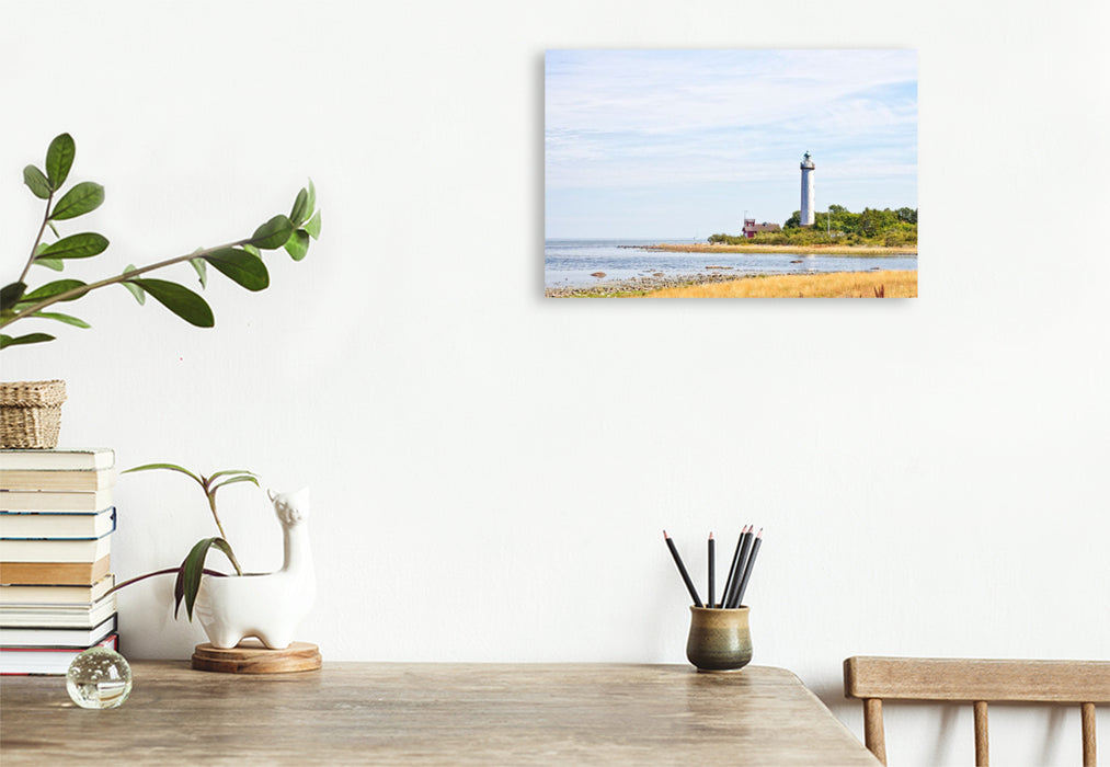 Premium Textil-Leinwand Leuchtturm „Långe Erik“ auf der schwedischen Insel Öland