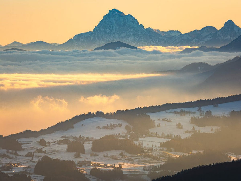 Traunstein über Nebelmeer - CALVENDO Foto-Puzzle'
