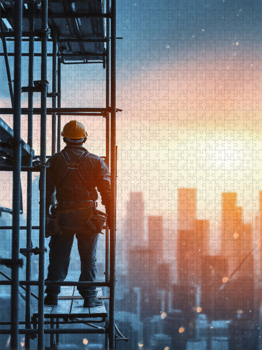 Bauarbeiter - ie bauen nicht nur Häuser, sie erschaffen Halt - CALVENDO Foto-Puzzle'