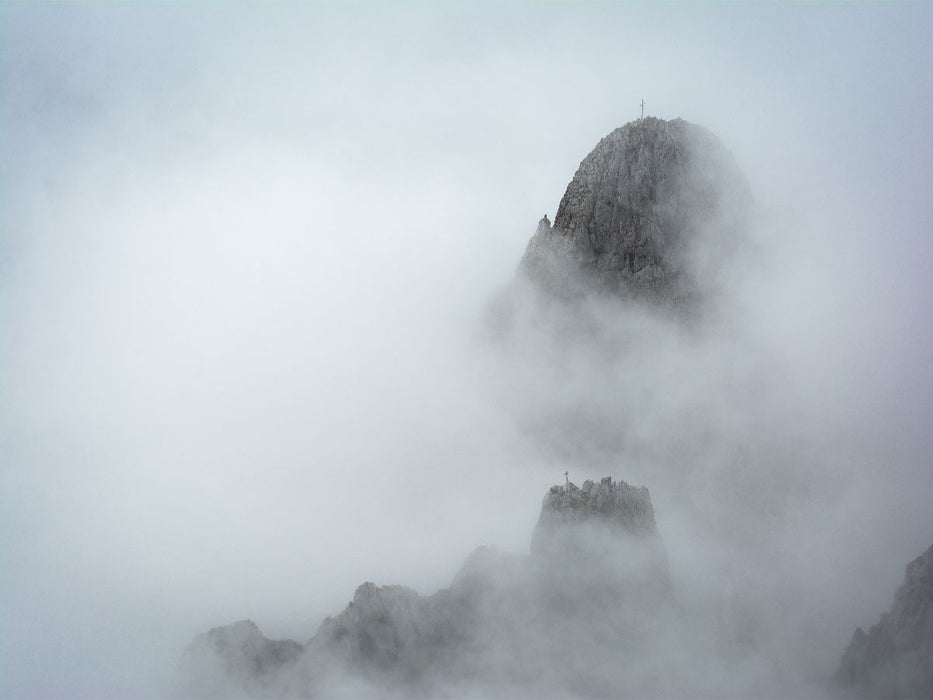 Karwendelköpfe im Nebel - CALVENDO Foto-Puzzle'