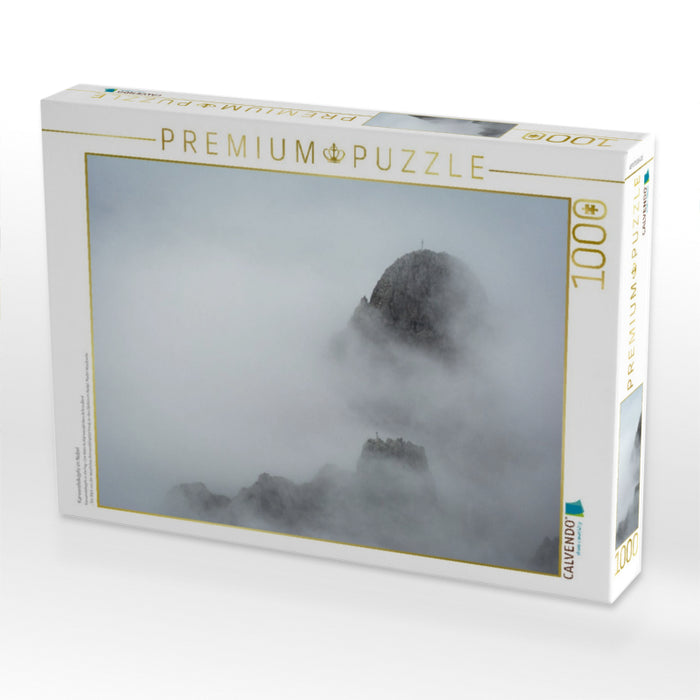 Karwendelköpfe im Nebel - CALVENDO Foto-Puzzle'