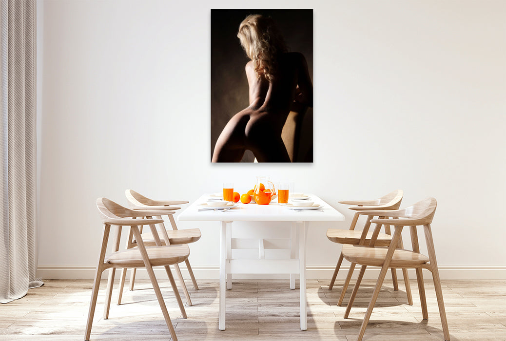 Premium Textil-Leinwand Blonder Hüftschwung