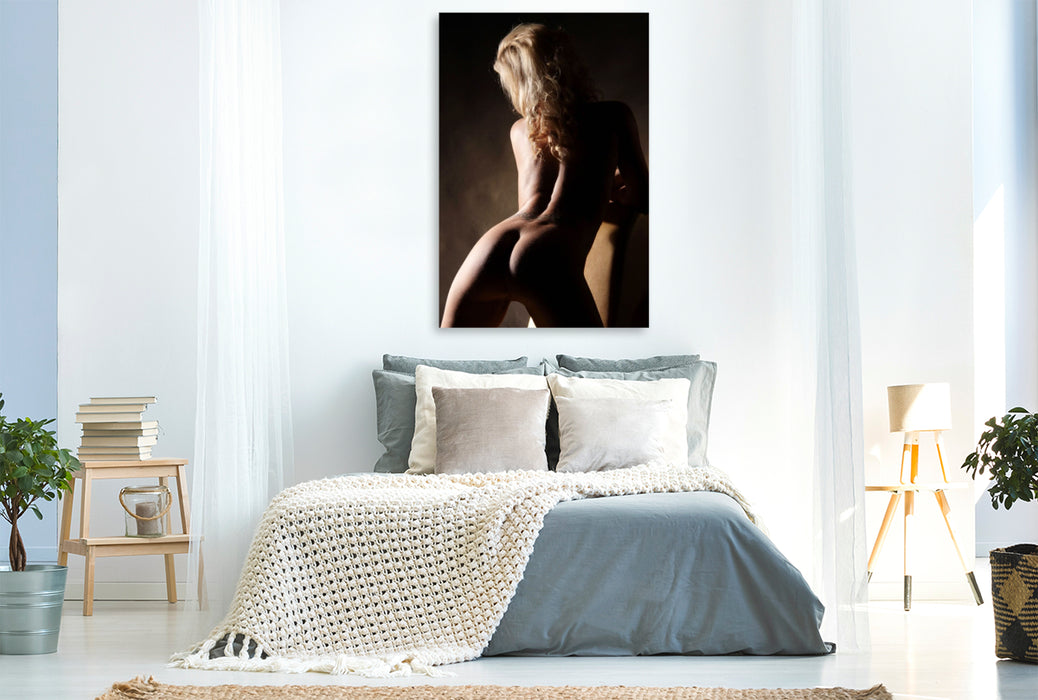 Premium Textil-Leinwand Blonder Hüftschwung