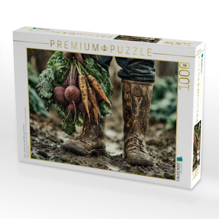 Bauer - Hände in der Erde, Hoffnung in der Ernte - CALVENDO Foto-Puzzle'