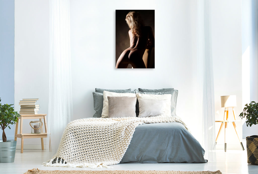 Premium Textil-Leinwand Blonder Hüftschwung