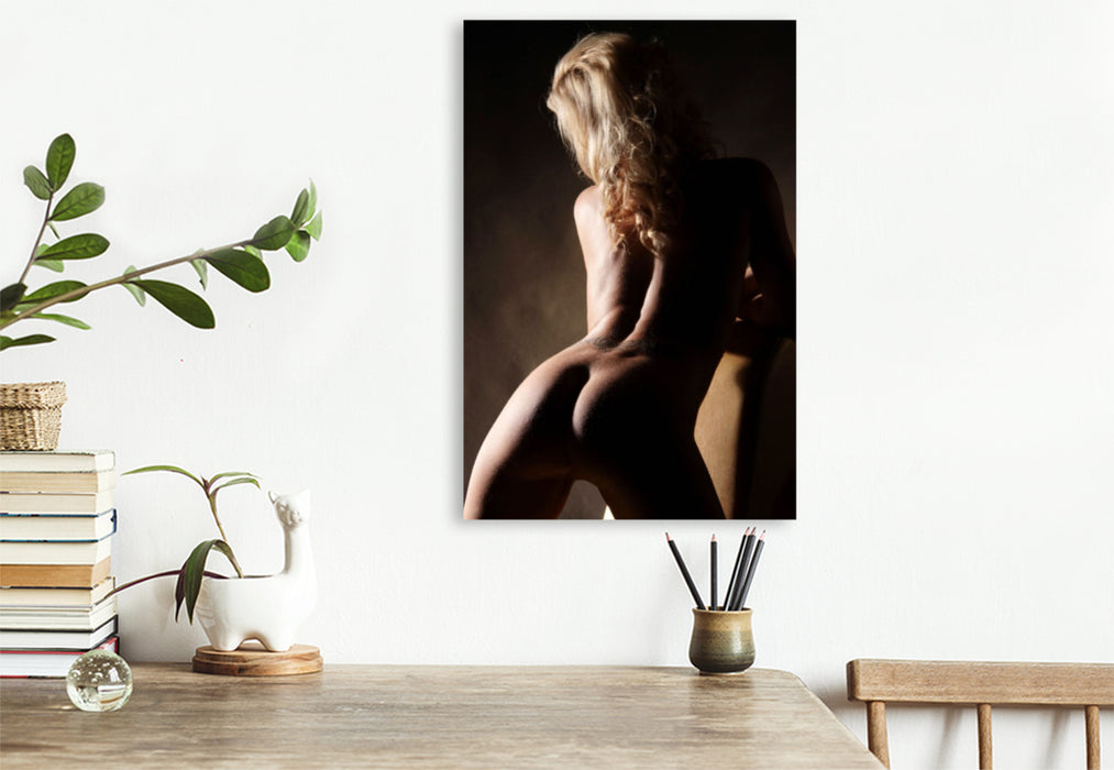 Premium Textil-Leinwand Blonder Hüftschwung