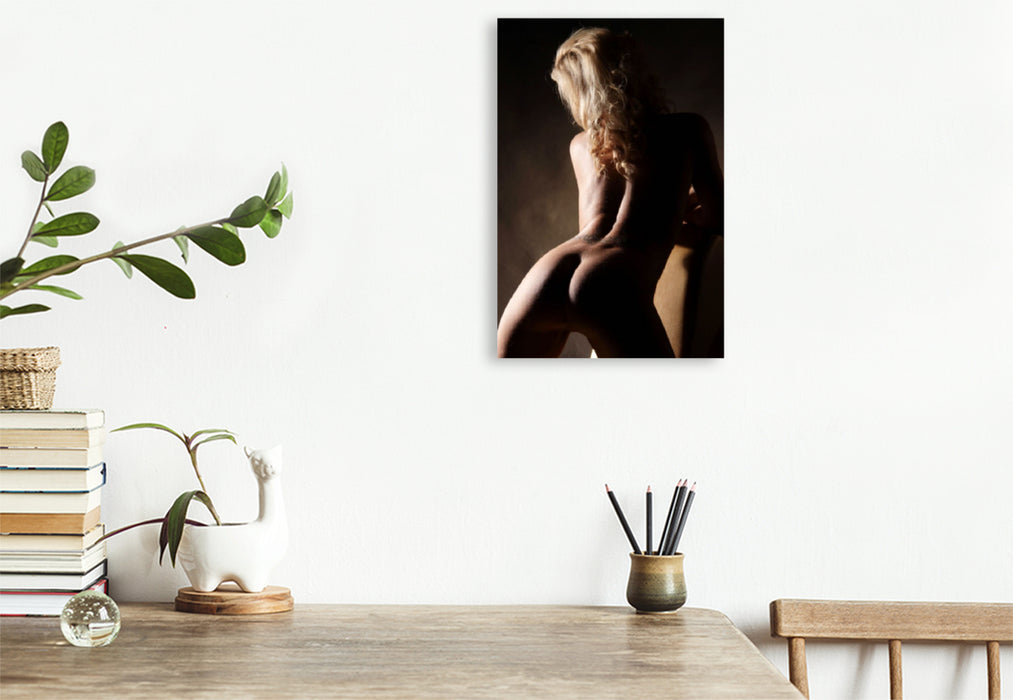 Premium Textil-Leinwand Blonder Hüftschwung