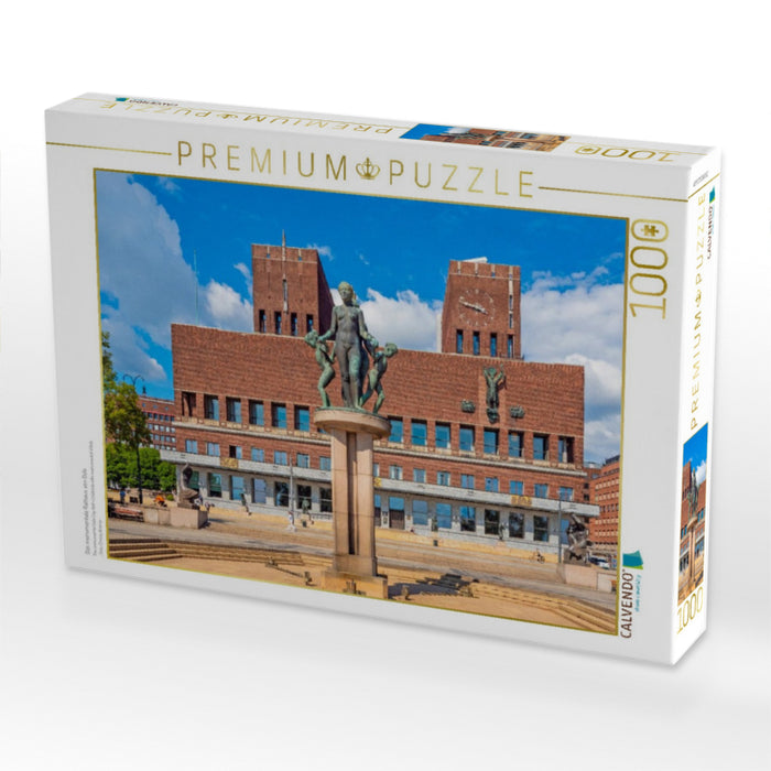 Das monumentale Rathaus von Oslo - CALVENDO Foto-Puzzle'