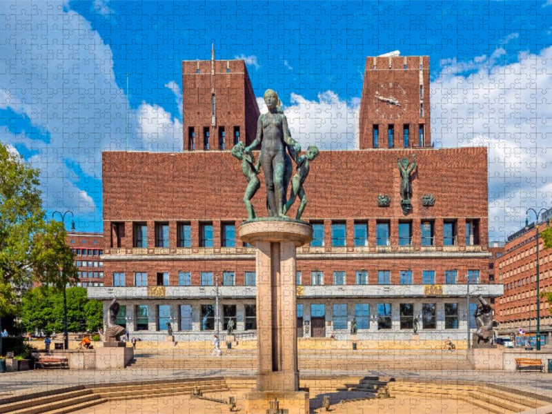 Das monumentale Rathaus von Oslo - CALVENDO Foto-Puzzle'