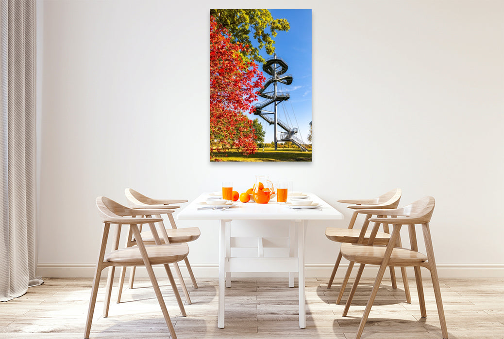 Premium Textil-Leinwand Herbstliche Oktoberstimmung in Wismars Bürgerpark