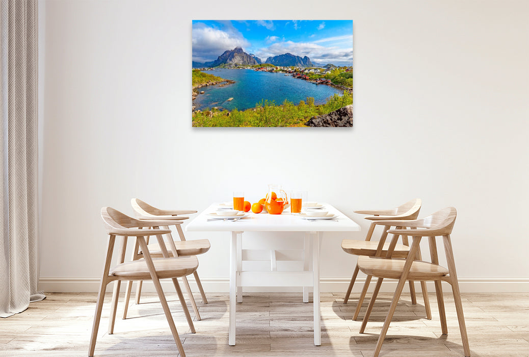 Premium Textil-Leinwand Fischerdorf Reine