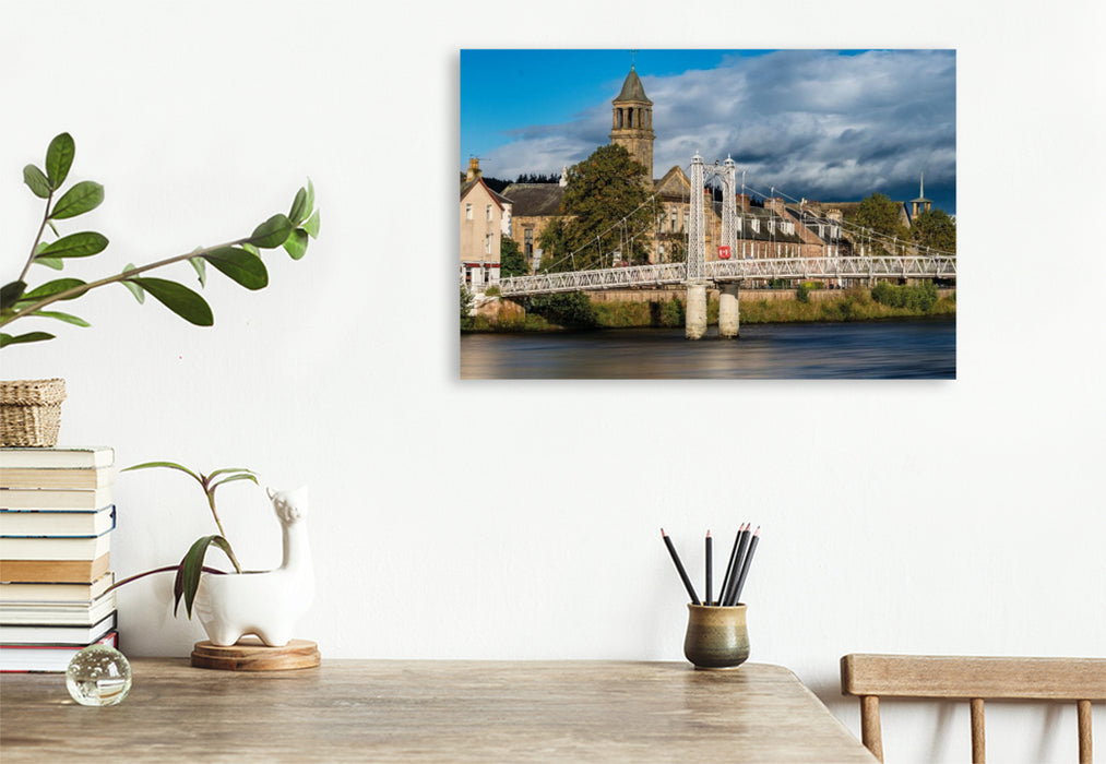 Premium Textil-Leinwand Blick auf Greig Street Bridge Inverness