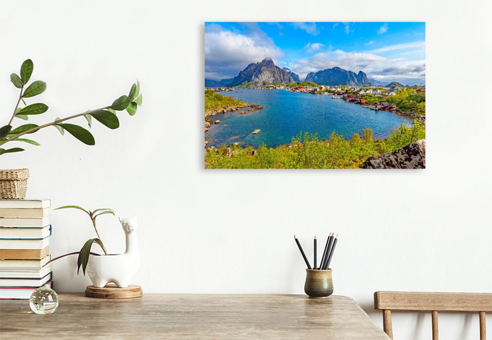 Premium Textil-Leinwand Fischerdorf Reine