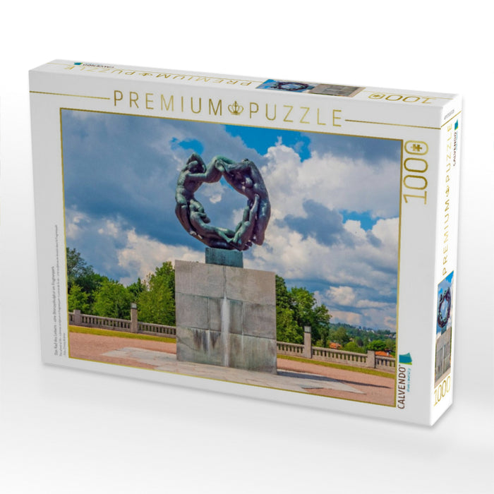 Das Rad des Lebens - eine Bronzeskulptur im Frognerpark - CALVENDO Foto-Puzzle'