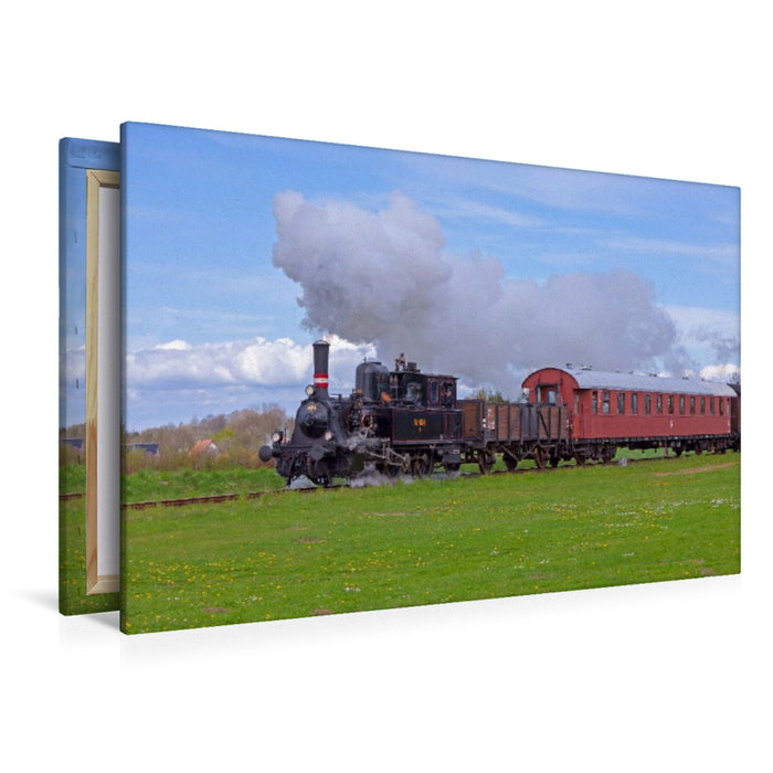 Premium Textil-Leinwand Angelner Dampfeisenbahn bei Süderbrarup