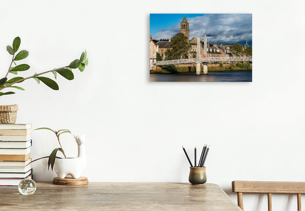 Premium Textil-Leinwand Blick auf Greig Street Bridge Inverness