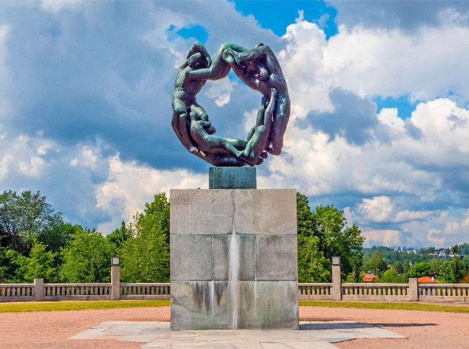 Das Rad des Lebens - eine Bronzeskulptur im Frognerpark - CALVENDO Foto-Puzzle'