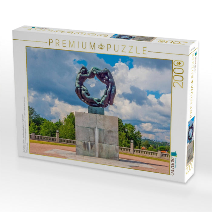 Das Rad des Lebens - eine Bronzeskulptur im Frognerpark - CALVENDO Foto-Puzzle'
