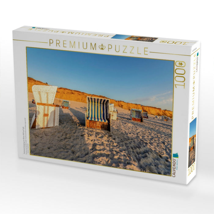 Sonnenuntergang am Roten Kliff auf Sylt - CALVENDO Foto-Puzzle'