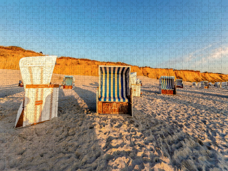 Sonnenuntergang am Roten Kliff auf Sylt - CALVENDO Foto-Puzzle'