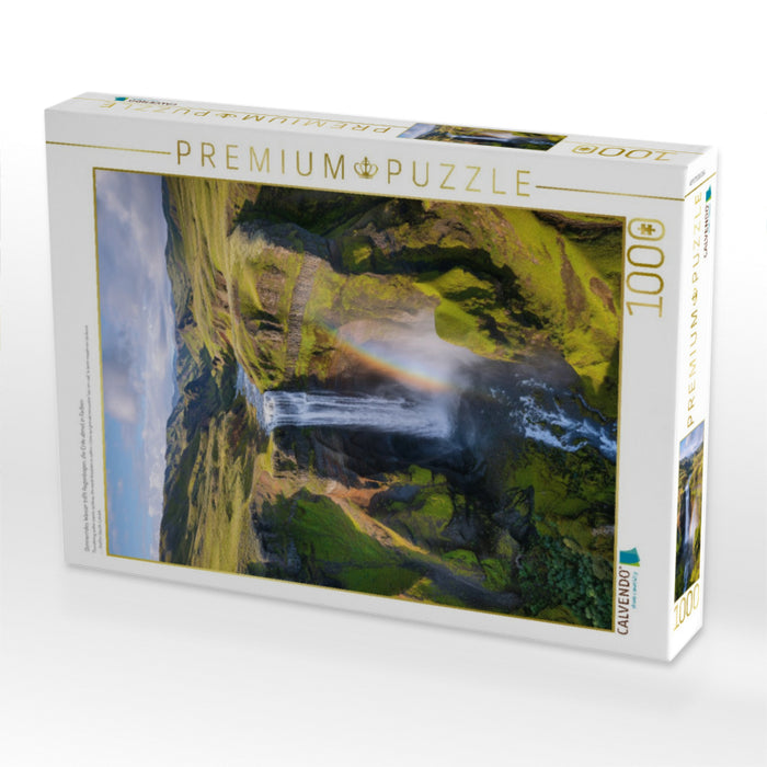 Donnerndes Wasser trifft Regenbogen, die Erde atmet in Farben - CALVENDO Foto-Puzzle'