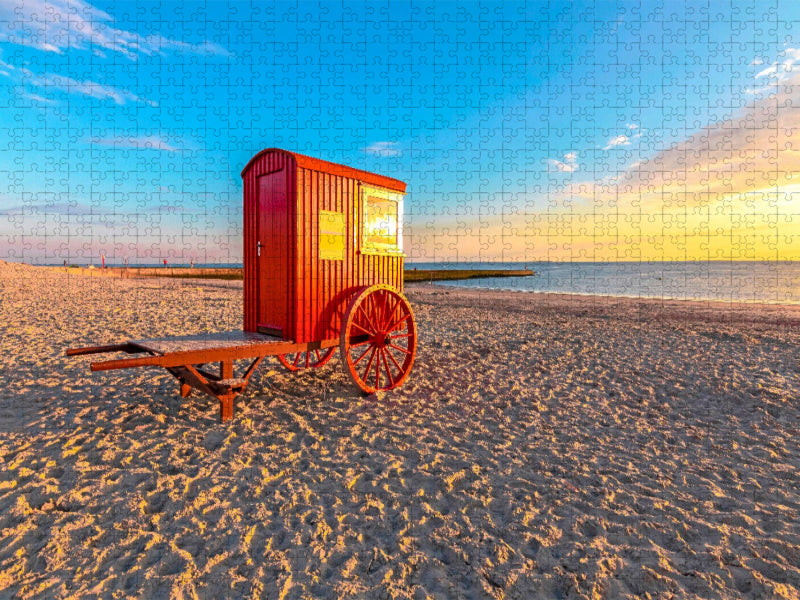 Borkumer Badekarren - CALVENDO Foto-Puzzle'