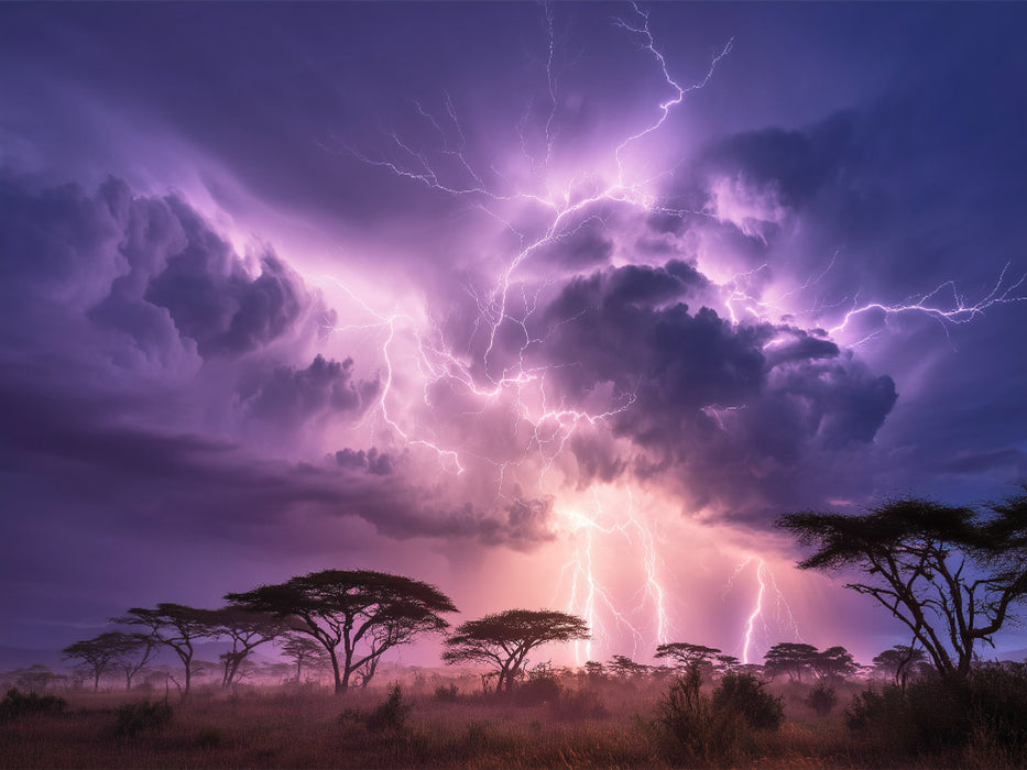 Wo Blitze schreiben, spricht die Erde in Licht - CALVENDO Foto-Puzzle'