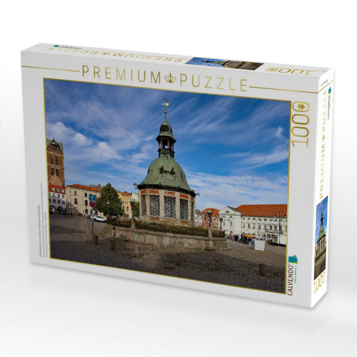 Die Wasserkunst auf dem Wismarer Marktplatz - CALVENDO Foto-Puzzle'