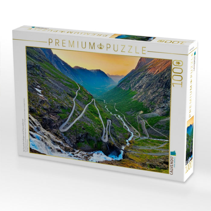 Die Passstraße Trollstigen mit elf Haarnadelkurven - CALVENDO Foto-Puzzle'