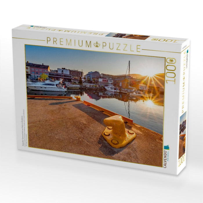 Doppelter Sonnenschein am Hafen in Åndalsnes - CALVENDO Foto-Puzzle'