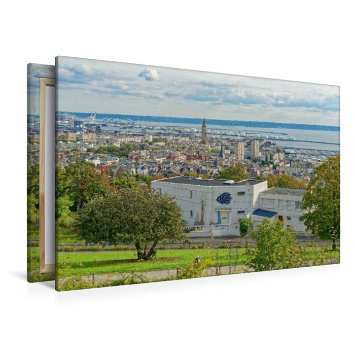 Premium Textil-Leinwand Ausblick vom ehemaligen Fort von Sainte-Adresse in Le Havre