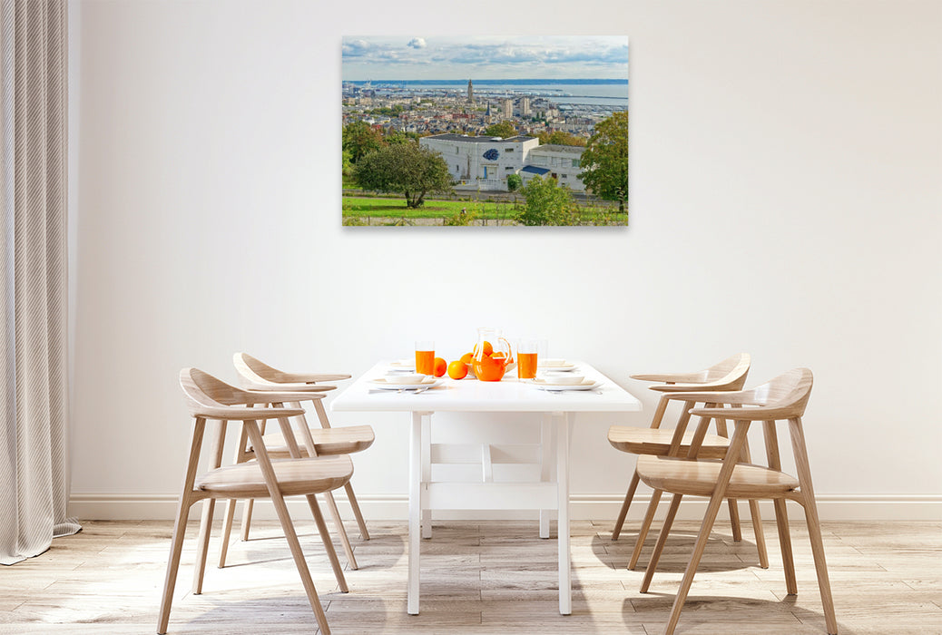 Premium Textil-Leinwand Ausblick vom ehemaligen Fort von Sainte-Adresse in Le Havre