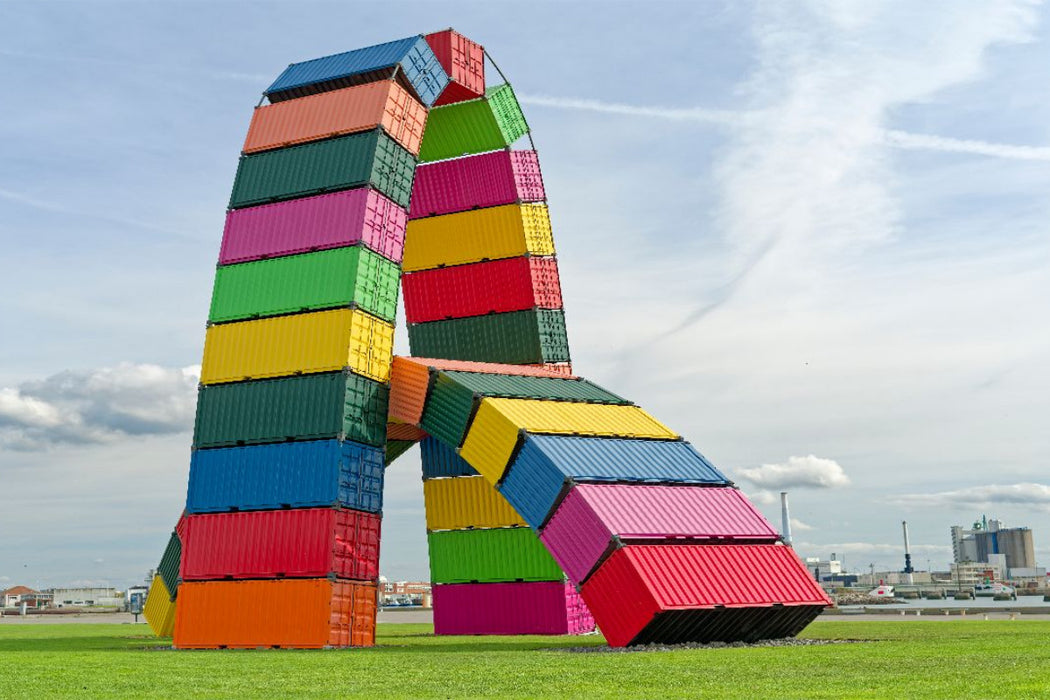 Premium Textil-Leinwand Moderne Containerskulptur von Vincent Ganivet in Le Havre