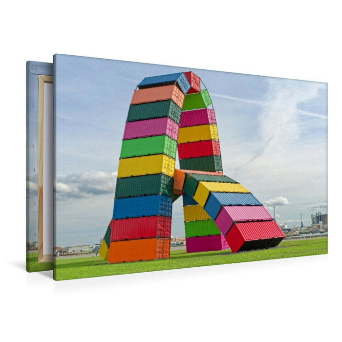 Premium Textil-Leinwand Moderne Containerskulptur von Vincent Ganivet in Le Havre