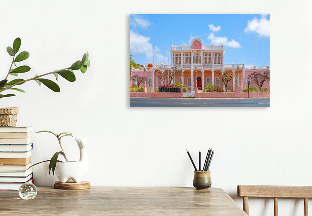 Premium Textil-Leinwand Palacio do Povo, Mindelo, Insel São, Kapverden