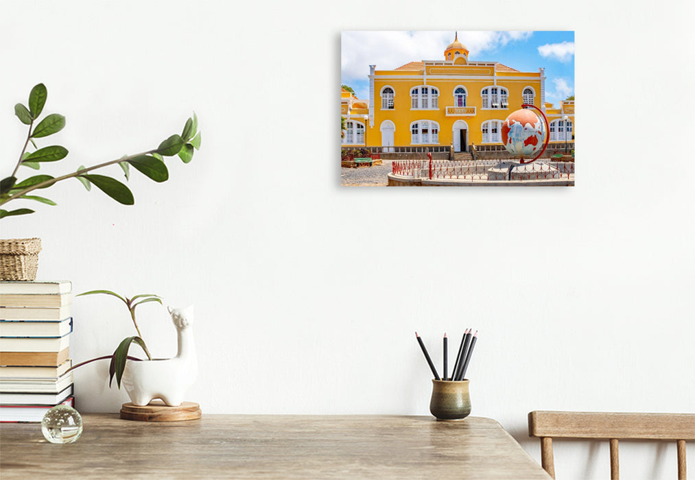 Premium Textil-Leinwand Casa da Ciencia, Mindelo, Insel São, Kapverden