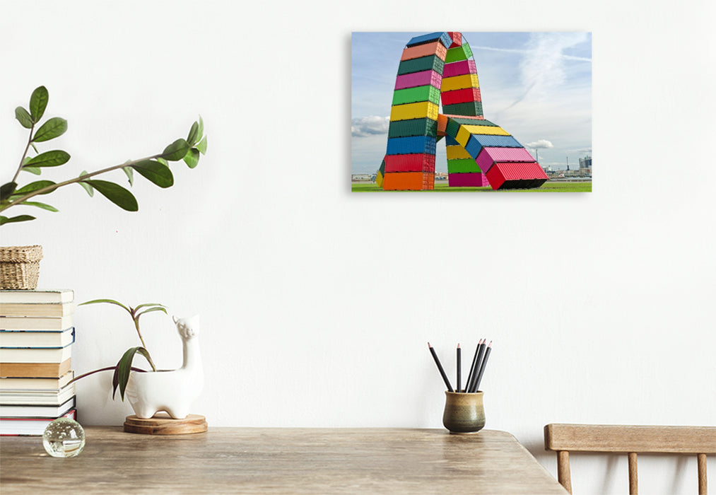 Premium Textil-Leinwand Moderne Containerskulptur von Vincent Ganivet in Le Havre