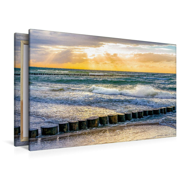 Premium Textil-Leinwand Strandansicht Zingst